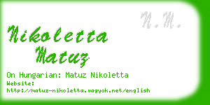 nikoletta matuz business card
